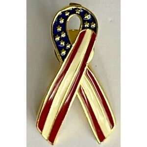 American Flag Lapel Pin Ribbon Pin Patriotic with Stars & Stripes Vintage?